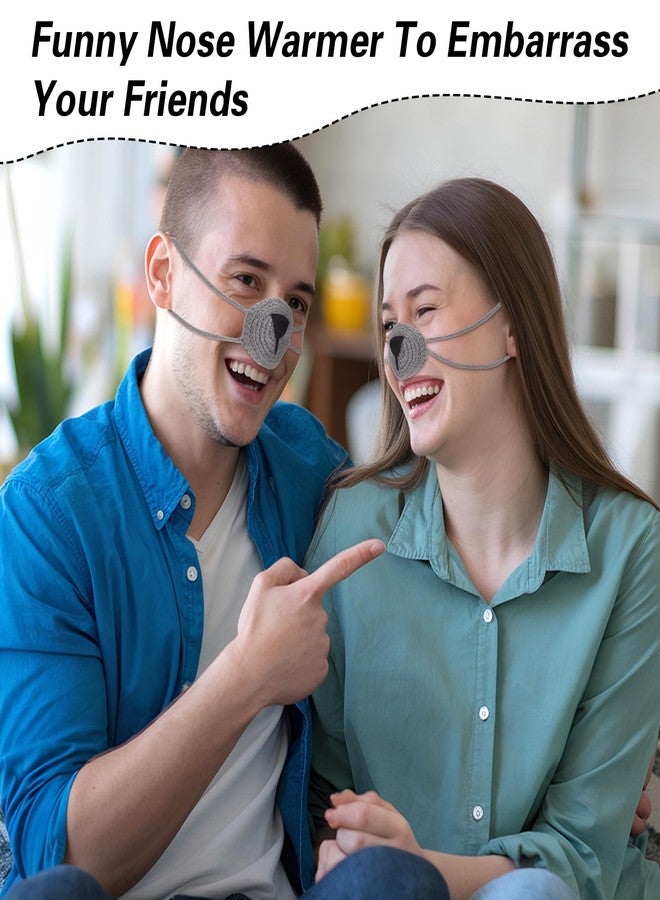 FunisFun Crochet Nose Warmer for Winter Cute Animal Shape Nose Cover for Men Women Cold Weather Outdoor Activities Prank Gag Gift (Gray) - Image 5